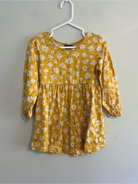 Picapino 4t Yellow Floral Long-Sleeve Dress
